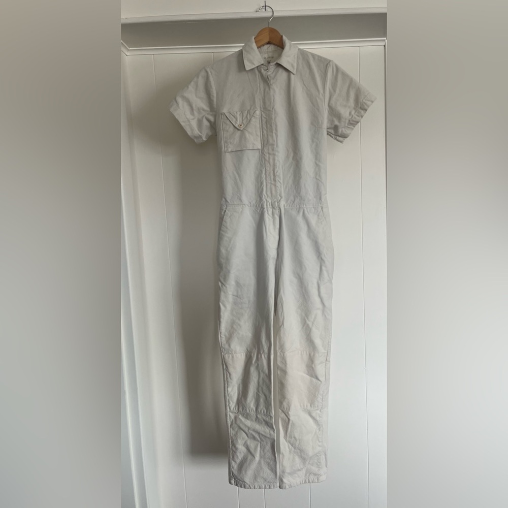 White Cotton Utility Jumpsuit